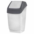 Ведро мусорное с КРЫШКОЙ (качающейся) 25 литров,"ХАПС", 55х30х28 см, серое, IDEA, М 2472 600274