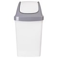 Ведро мусорное с КРЫШКОЙ (качающейся) 50 литров,"СВИНГ", 74х40х35 см, серое, IDEA, М 2464, М2464 600160