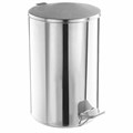 Ведро мусорное с педалью 10 литров, УСИЛЕННОЕ, кольцо под мешок, хром, нержавеющая сталь, ТИТАН 607726