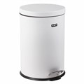 Ведро мусорное с педалью 12 литров "Classic", БЕЛОЕ ГЛЯНЦЕВОЕ, металлическое, со съемным внутренним ведром, LAIMA, 604948 604948