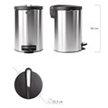 Ведро мусорное с педалью 12 литров "Modern", МАТОВОЕ, нержавеющая сталь, со съемным внутренним ведром, LAIMA, 232264 232264