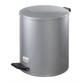 Ведро мусорное с педалью 15 литров, УСИЛЕННОЕ, серое, оцинкованная сталь, ТИТАН 603977