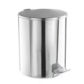 Ведро мусорное с педалью 15 литров, УСИЛЕННОЕ, хром, нержавеющая сталь, ТИТАН 603978
