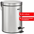 Ведро мусорное с педалью 20 литров "Classic", ЗЕРКАЛЬНОЕ, нержавеющая сталь, со съемным внутренним ведром, LAIMA, 232262 232262