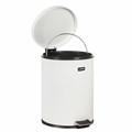 Ведро мусорное с педалью 5 литров "Classic", БЕЛОЕ ГЛЯНЦЕВОЕ, металлическое, со съемным внутренним ведром, LAIMA, 604947 604947