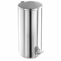 Урна для мусора с педалью 50 литров, УСИЛЕННОЕ, кольцо под мешок, хром, нержавеющая сталь, ТИТАН 607730