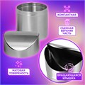 Урна настольная 1,2 литра для мусора с качающейся крышкой, d 12х16,5 см, нержавеющая сталь, LAIMA, 601618 601618