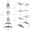 Сушилка напольная для белья раскладная МНОГОФУНКЦИОНАЛЬНАЯ, 3 уровня, на колесах, "Super Compact", СКЛАДНОЕ ОСНОВАНИЕ, LAIMA HOME, 608462 608462