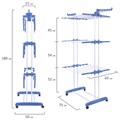 Сушилка напольная для белья раскладная МНОГОФУНКЦИОНАЛЬНАЯ, 3 уровня, на колесах, LAIMA HOME, 607807 607807