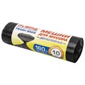 Мешки для мусора LAIMA "ULTRA" 160 л черные, рулон 10 шт. прочные, ПВД 30 мкм, 90х120 см, 607694 607694
