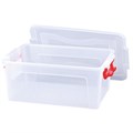 Ящик-контейнер для хранения 14 л, С КРЫШКОЙ НА ЗАЩЕЛКАХ, 18х43х29 см, прозрачный, IDEA, М 2866, М2866 530652