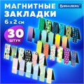 Закладки для книг МАГНИТНЫЕ, "GEOMETRY", набор 30 шт., 60x20 мм, BRAUBERG, 113177 113177