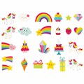 Наклейки из EVA "Единорог и радуга", 24 штуки, ассорти, ЮНЛАНДИЯ, 662685 662685