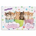 Альбом для рисования, А4, 32 листа, гребень, обложка картон, ЮНЛАНДИЯ, 205х290 мм, "Котики" (1 вид), 105077 105077