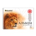 Альбом для рисования, А4, 40 листов, гребень, обложка картон, BRAUBERG, 205х290 мм, "Благородные кошки" (2 вида), 102831 102831
