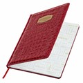 Дневник 1-11 класс 48 л., кожзам (твердая с поролоном), нашивка, BRAUBERG "CROCODILE", красный, 106938 106938
