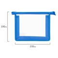 Папка для тетрадей А5 ПИФАГОР, пластик, молния сверху, прозрачная, синяя, 228221 228221