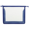 Папка для тетрадей ПИФАГОР А5, пластик, молния сверху, прозрачная, синий, 272115 272115