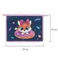 Папка для тетрадей ЮНЛАНДИЯ А4, 1 отделение, пластик, на молнии, "Donut worry", 272136 272136