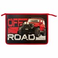 Папка для тетрадей ЮНЛАНДИЯ А4, 1 отделение, пластик, на молнии, "Offroad", 271083 271083