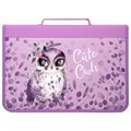Папка для труда BRAUBERG А4 с ручкой, 1 отделение, органайзер, молния вокруг, "Cute Owls", 270343 270343