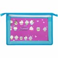 Папка для труда BRAUBERG А4, 2 отделения, пластик, молния сверху, органайзер, "Cup Cakes", 229134 229134