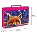 Папка на молнии BRAUBERG А4 с ручкой, с органайзером, 1 отделение, "Cute fox", 272217 272217