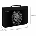 Папка на молнии BRAUBERG А4 с ручкой, с органайзером, 1 отделение, "Savage lion", 272218 272218