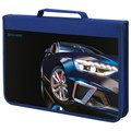 Папка на молнии BRAUBERG А4 с ручкой, с органайзером, 1 отделение, "Super car", 272219 272219