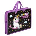 Папка на молнии с ручками ЮНЛАНДИЯ А4, 1 отделение, пластик, ширина 45 мм, "Magic unicorn", 270944 270944