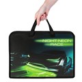 Папка на молнии с ручками ЮНЛАНДИЯ А4, 1 отделение, пластик, ширина 45 мм, "Neon race", 270950 270950