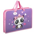 Папка на молнии с ручками ЮНЛАНДИЯ А4, 1 отделение, пластик, ширина 45 мм, "Sweet Panda", 271456 271456