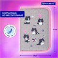 Пенал BRAUBERG, 1 отделение, полиэстер, 21х14 см, "Cat patches", 272327 272327