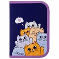 Пенал ПИФАГОР, 1 отделение, 1 откидная планка, полиэстер, 19х13 см, "Cats greetings", 272291 272291
