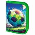 Пенал ПИФАГОР, 1 отделение, 1 откидная планка, полиэстер, 19х13 см, "Football match", 273476 273476