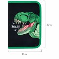 Пенал ПИФАГОР, 1 отделение, 2 откидные планки, полиэстер, 20х14 см, "Dino roar", 272290 272290