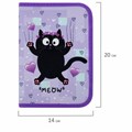 Пенал ПИФАГОР, 1 отделение, 2 откидные планки, полиэстер, 20х14 см, "Falling cat", 272287 272287