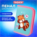 Пенал ПИФАГОР, 1 отделение, полиэстер, 19х13 см, "Red panda", 272283 272283