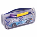 Пенал мягкий ЮНЛАНДИЯ, 2 отделения, полиэстер, "Car champion", серый, 21х6х9 см, 228983 228983