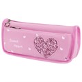 Пенал мягкий ЮНЛАНДИЯ, 2 отделения, полиэстер, "Heart", розовый, 21х6х9 см, 270258 270258
