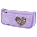 Пенал мягкий ЮНЛАНДИЯ, 2 отделения, полиэстер, "Heart", фиолетовый, 21х6х9 см, 270259 270259