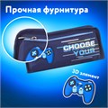 Пенал мягкий ЮНЛАНДИЯ, 2 отделения, полиэстер, "Joystick", синий, 21х6х9 см, 270274 270274
