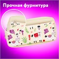 Пенал мягкий ЮНЛАНДИЯ, 2 отделения, полиэстер, "Llama", бежевый, 20х6х9 см, 228981 228981