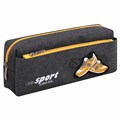 Пенал мягкий ЮНЛАНДИЯ, 2 отделения, полиэстер, "Sport scorer", серый, 20х9х6 см, 271575 271575