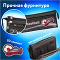 Пенал ЮНЛАНДИЯ для мальчиков, 3 отделения, мягкий, "Футбол", черный, 20х7х9 см, 228978 228978