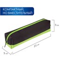 Пенал-косметичка BRAUBERG, мягкий, "Black&Bright", черно-зеленый, 21х5х5 см, 229005 229005