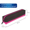 Пенал-косметичка BRAUBERG, мягкий, "Black&Bright", черно-розовый, 21х5х5 см, 229006 229006
