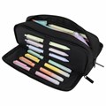 Пенал-органайзер BRAUBERG, 2 откидные планки, полиэстер, 23x9х7 см, "Total black", 272317 272317
