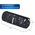 Пенал-тубус BRAUBERG, с эффектом Soft Touch, мягкий, "Black marble", 22х8 см, 271569 271569