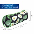 Пенал-тубус BRAUBERG, с эффектом SOFT TOUCH, полиэстер, "Black Avocado", 22х8 см, 270061 270061